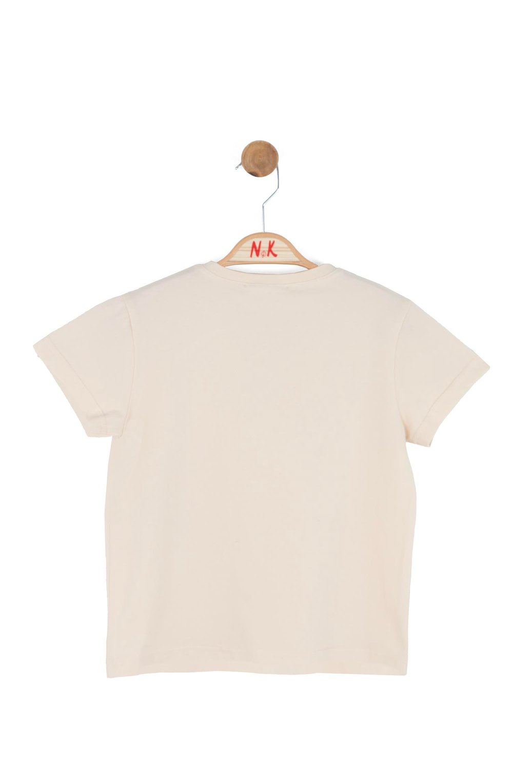 Nk Kız Çocuk Boncuk İşlemeli Tshirt 4-8 Yaş Krem