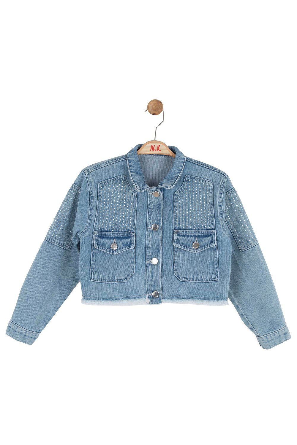 Nk Kız Çocuk Brazil Taşlı Denim Ceket 8-14 Yaş Mavi