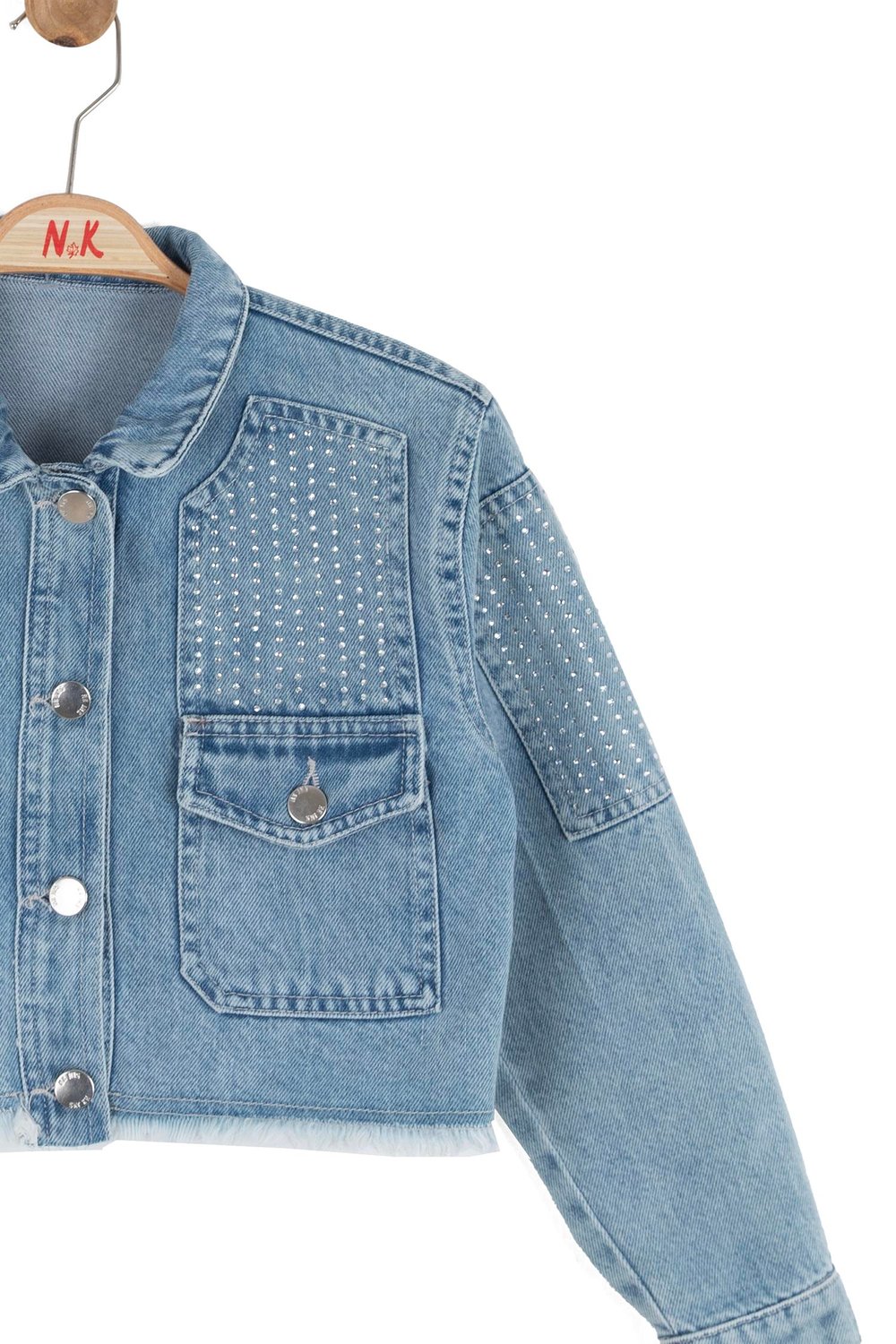Nk Kız Çocuk Brazil Taşlı Denim Ceket 8-14 Yaş Mavi