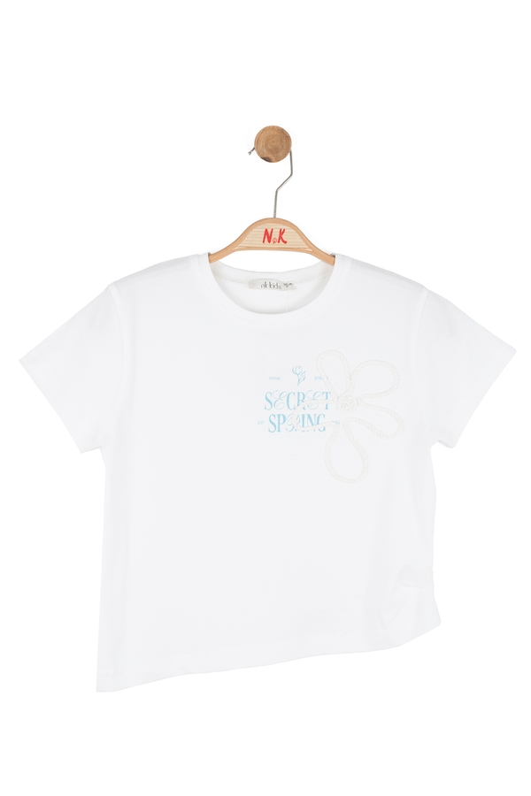 Nk Kız Çocuk Carmine Tshirt 8-14 Yaş Ekru-Mavi