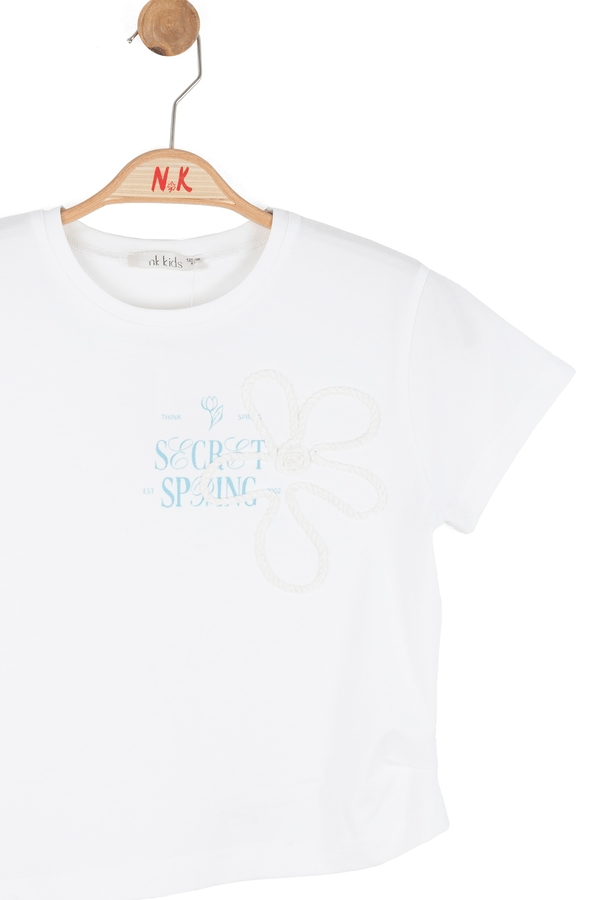 Nk Kız Çocuk Carmine Tshirt 8-14 Yaş Ekru-Mavi