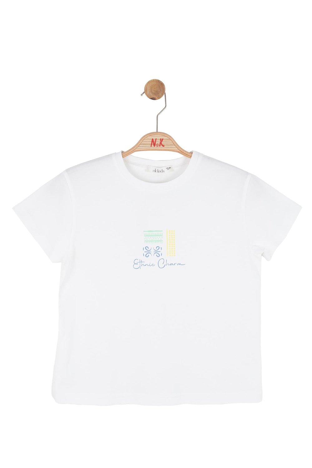 Nk Kız Çocuk Etnik Tshirt 8-14 Yaş Ekru
