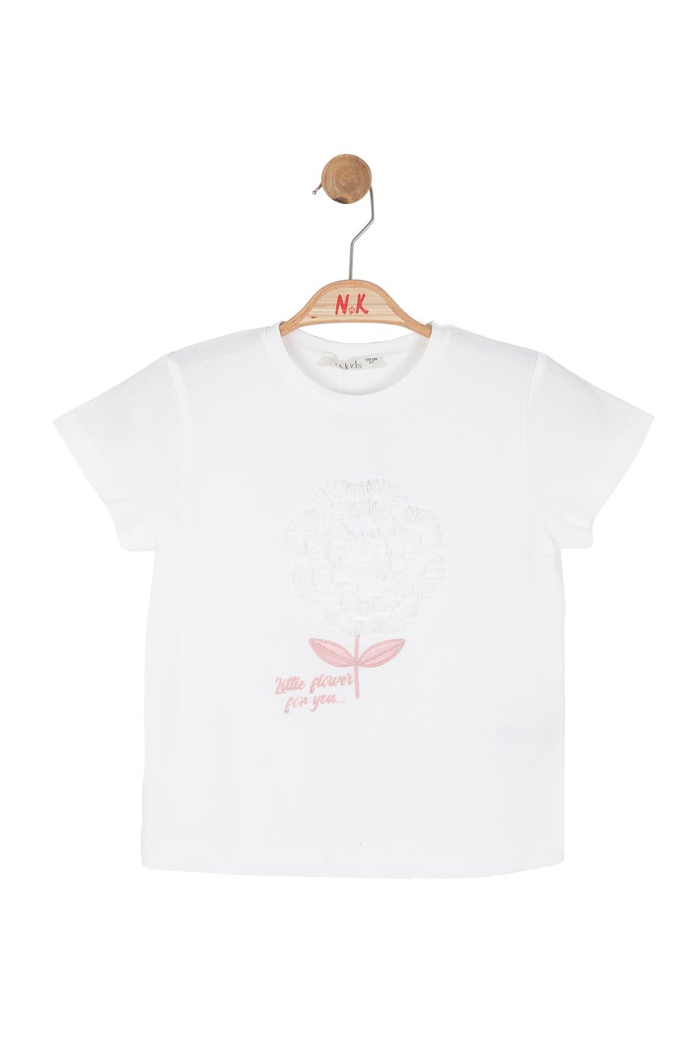 Nk Kız Çocuk Flower Tshirt 4-8 Yaş Ekru-Pembe