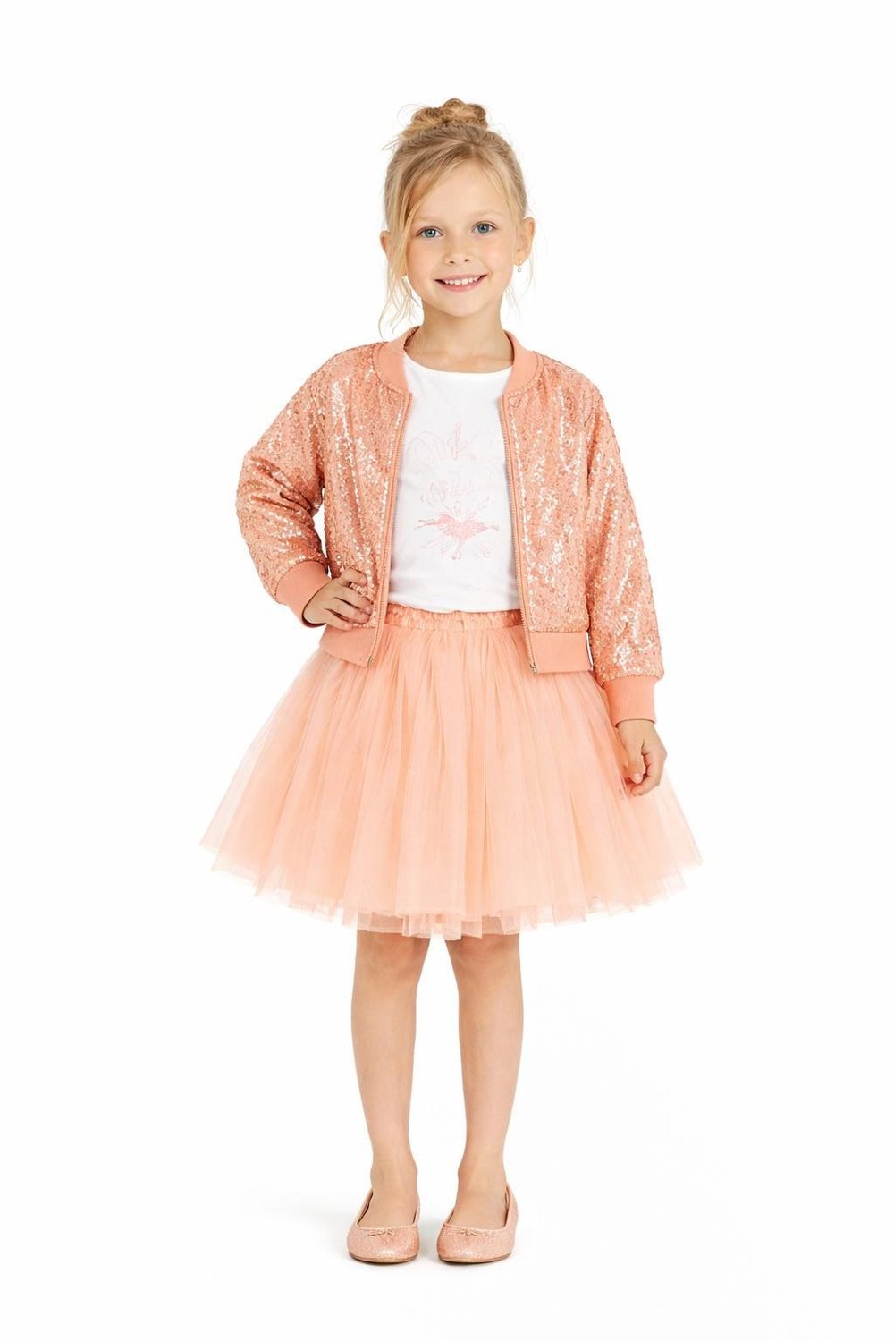 Nk Kız Çocuk Princess Tütü Etek 4-8 Yaş Somon