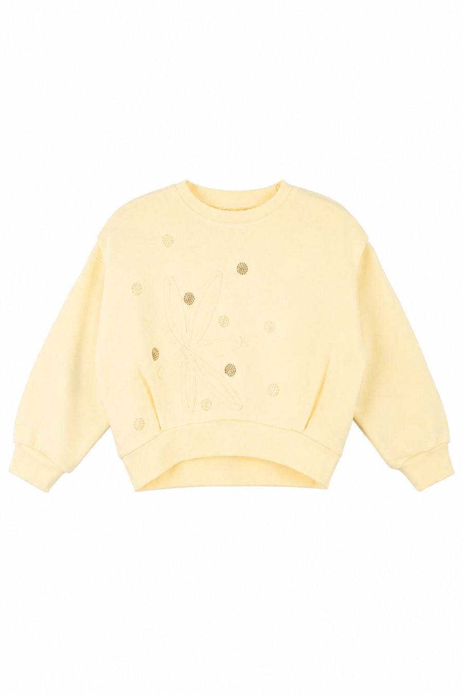 Nk Kız Çocuk Puantiye Taşlı Sweat 4-8 Yaş Sarı