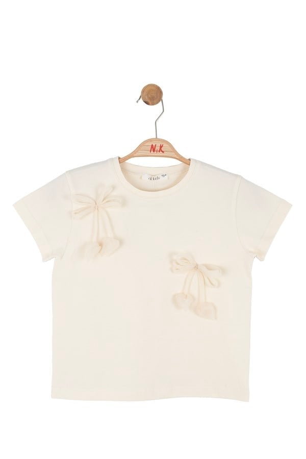 Nk Kız Çocuk Raya Tshirt 4-8 Yaş Krem