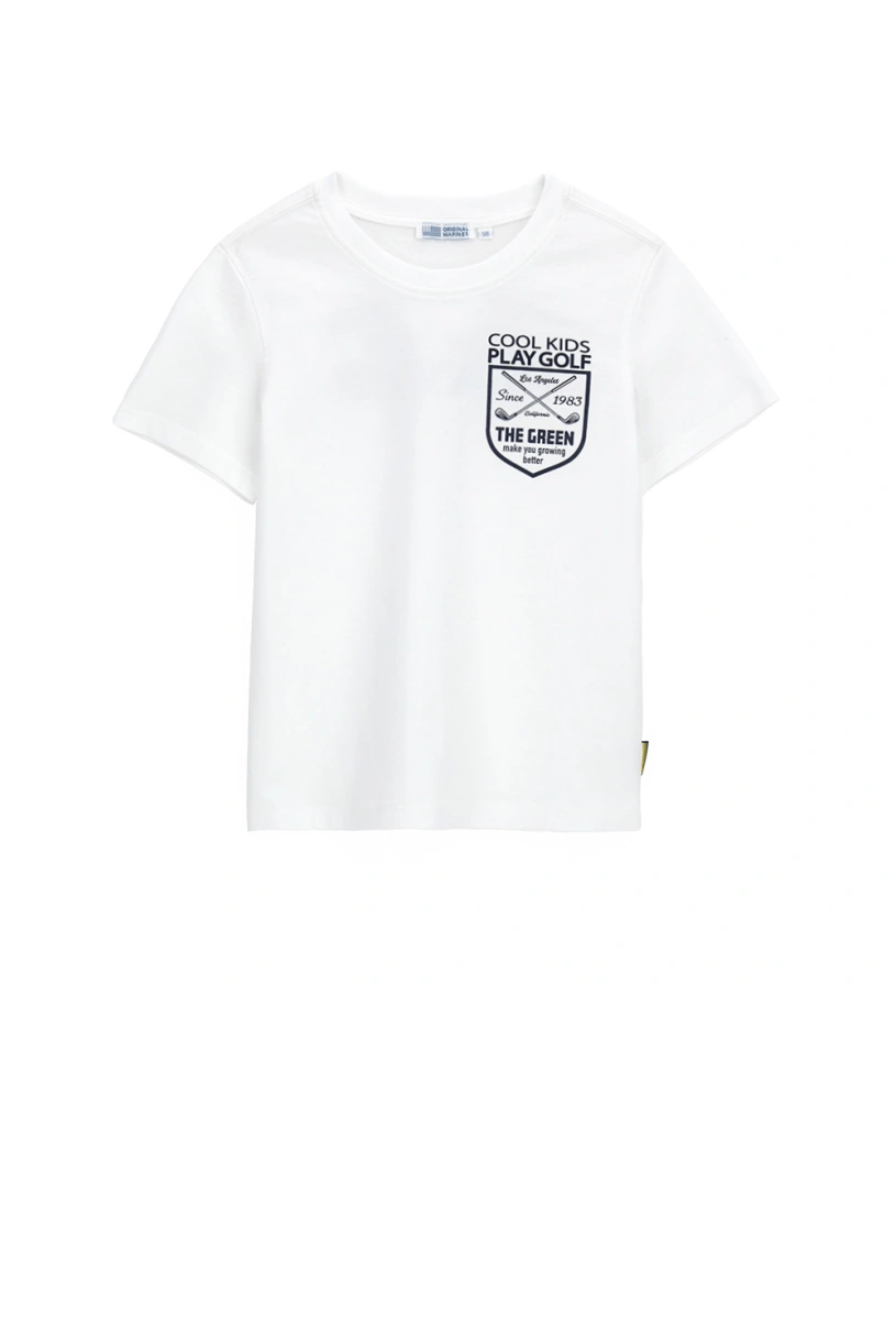 Orginal Marines Erkek Çocuk Sırt Baskılı Tshirt 2-9 Yaş Beyaz