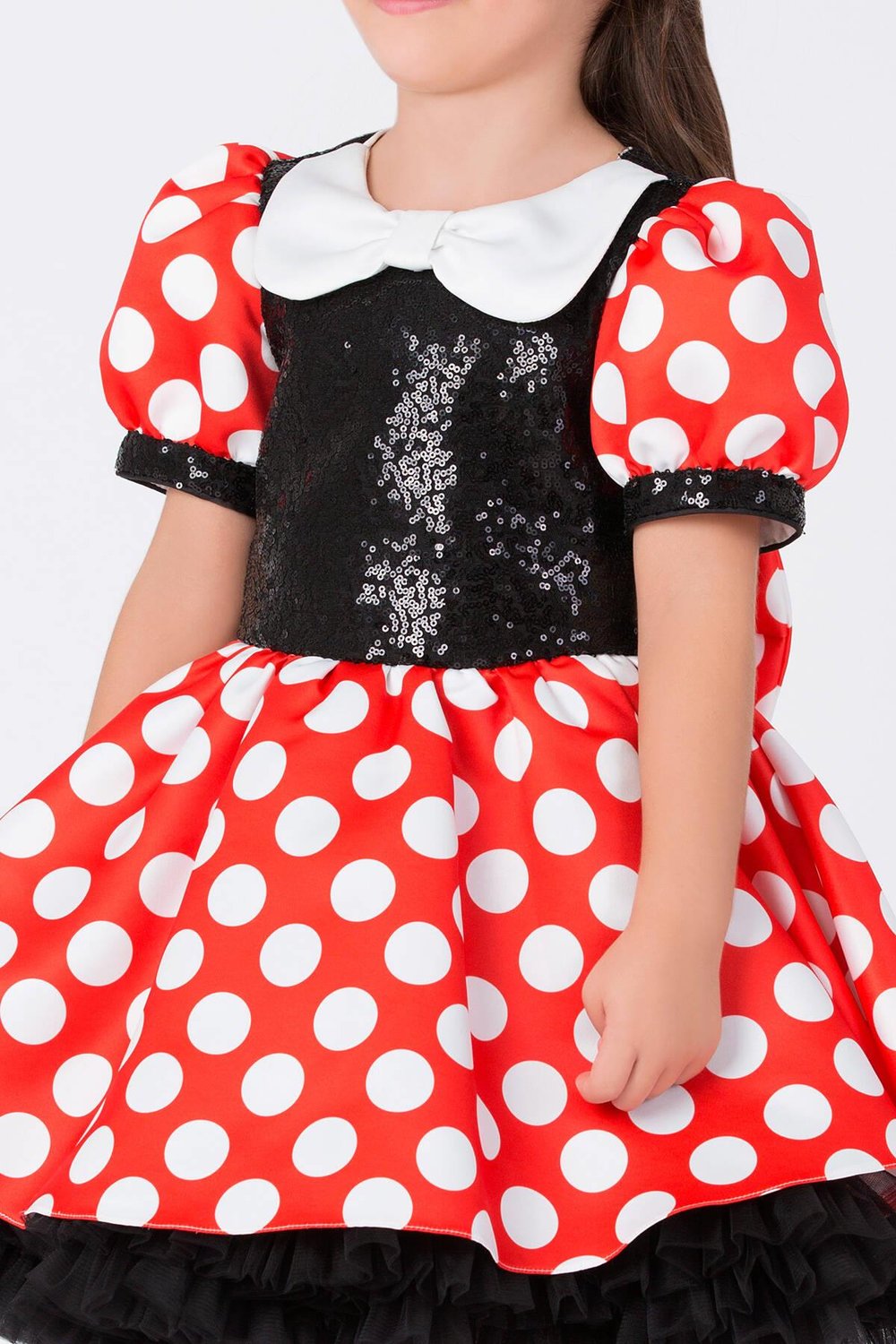 Pamina Kız Çocuk Minnie Mause Elbise 3-7 Yaş Kırmızı