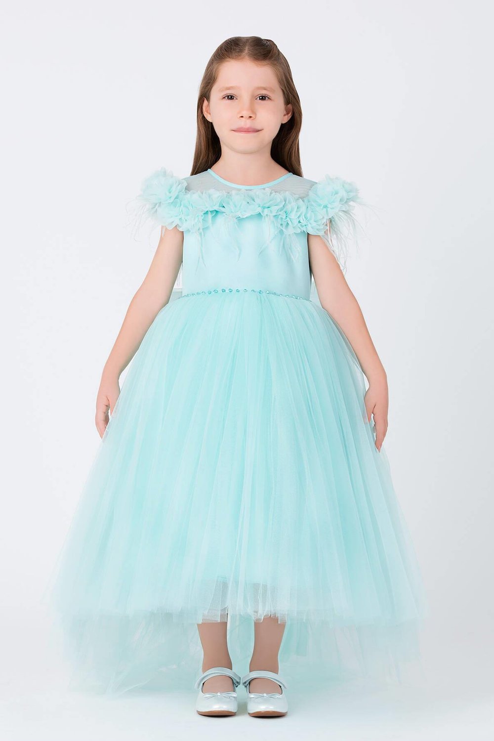Pamina Kız Çocuk Prenses Elbise 8-12 Yaş Mint