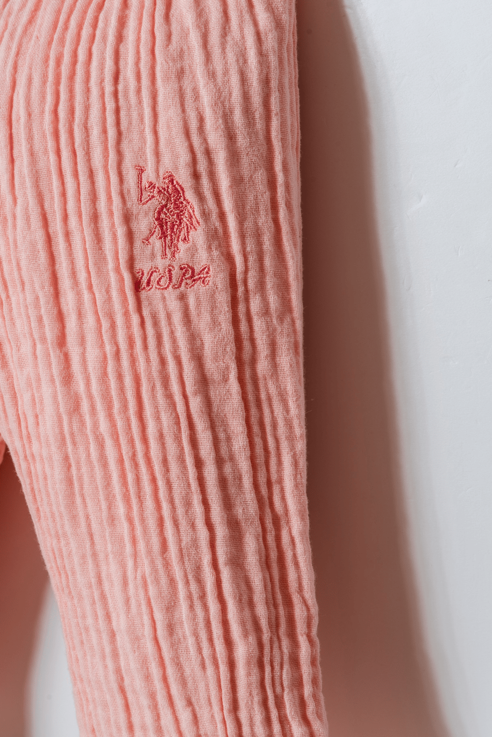 U.S. Polo Assn Kız Bebek Müslin Pantolonlu Takım 6-36 Ay Somon