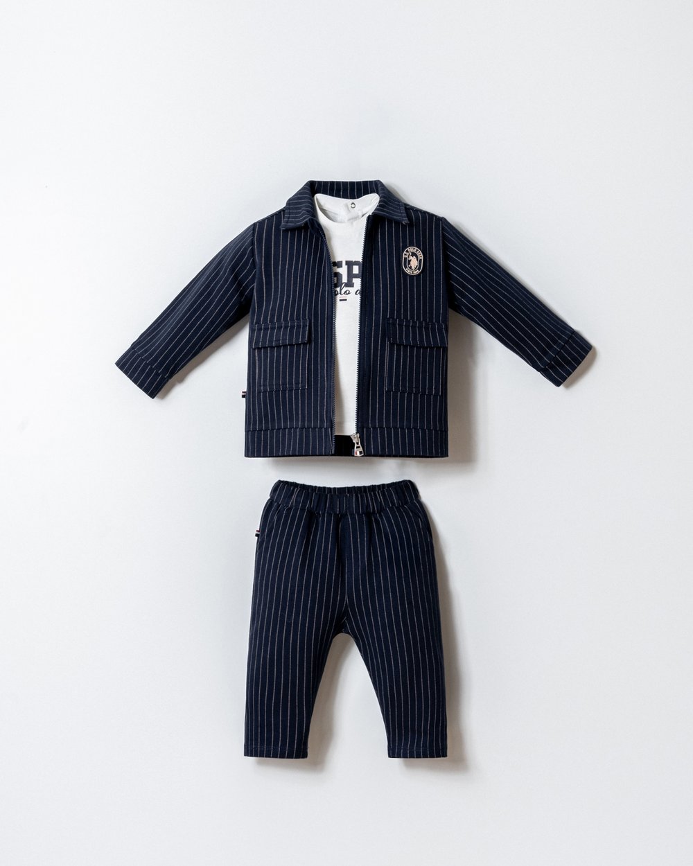U.S. Polo Assn Erkek Bebek 3Lü Pantolonlu Takım 6-36 Ay Lacivert