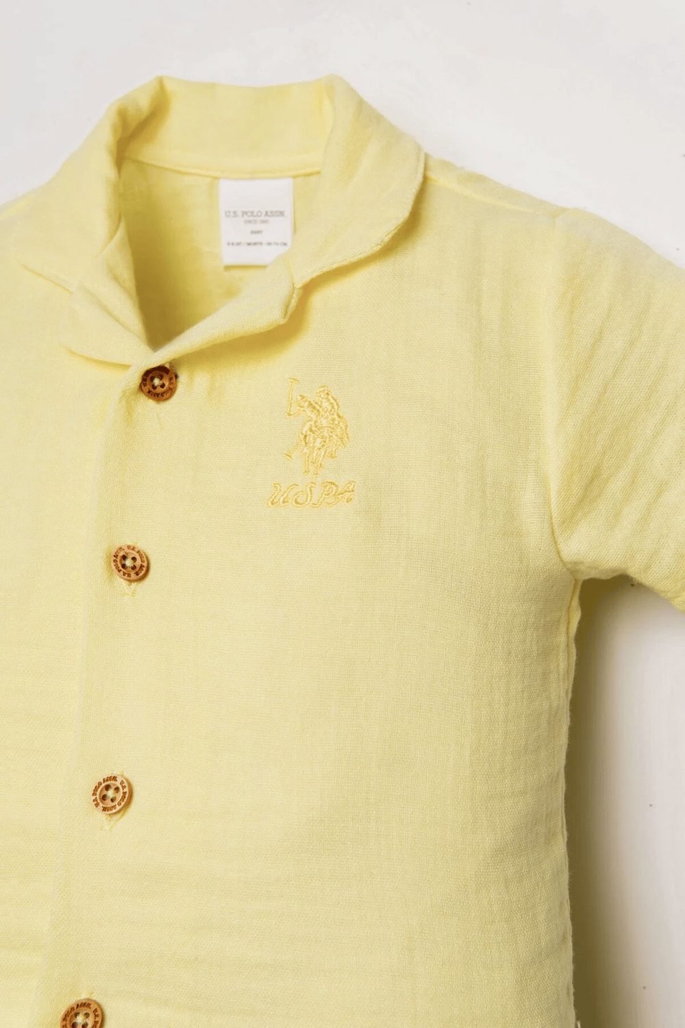 U.S. Polo Assn Kız Bebek Müslin Pantolonlu Takım 6-36 Ay Sarı