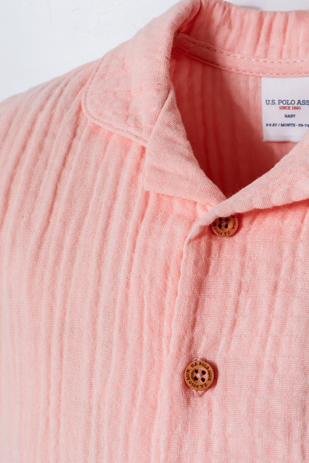 U.S. Polo Assn Kız Bebek Müslin Pantolonlu Takım 6-36 Ay Somon