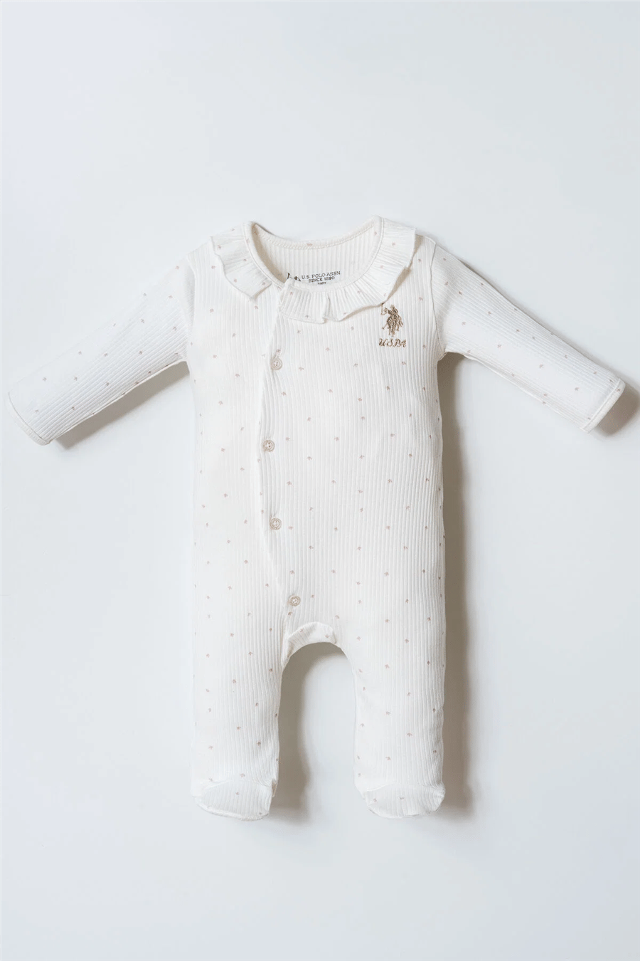 U.S. Polo Assn. Kız Bebek Tulum 03-9 Ay Beyaz