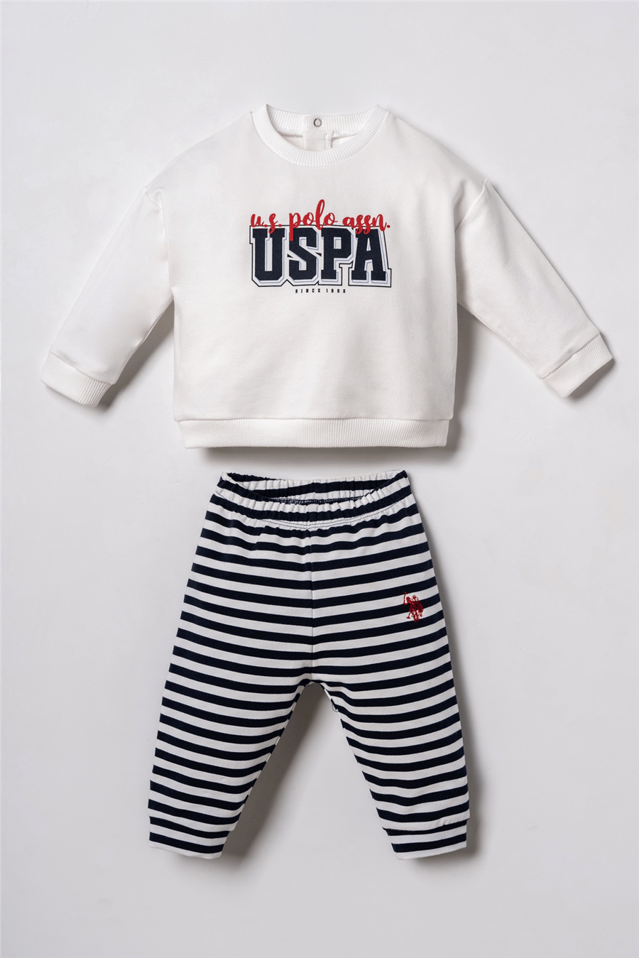 U.S. Polo Assn. Erkek Bebek Eşofman Takım 6-36 Ay Beyaz