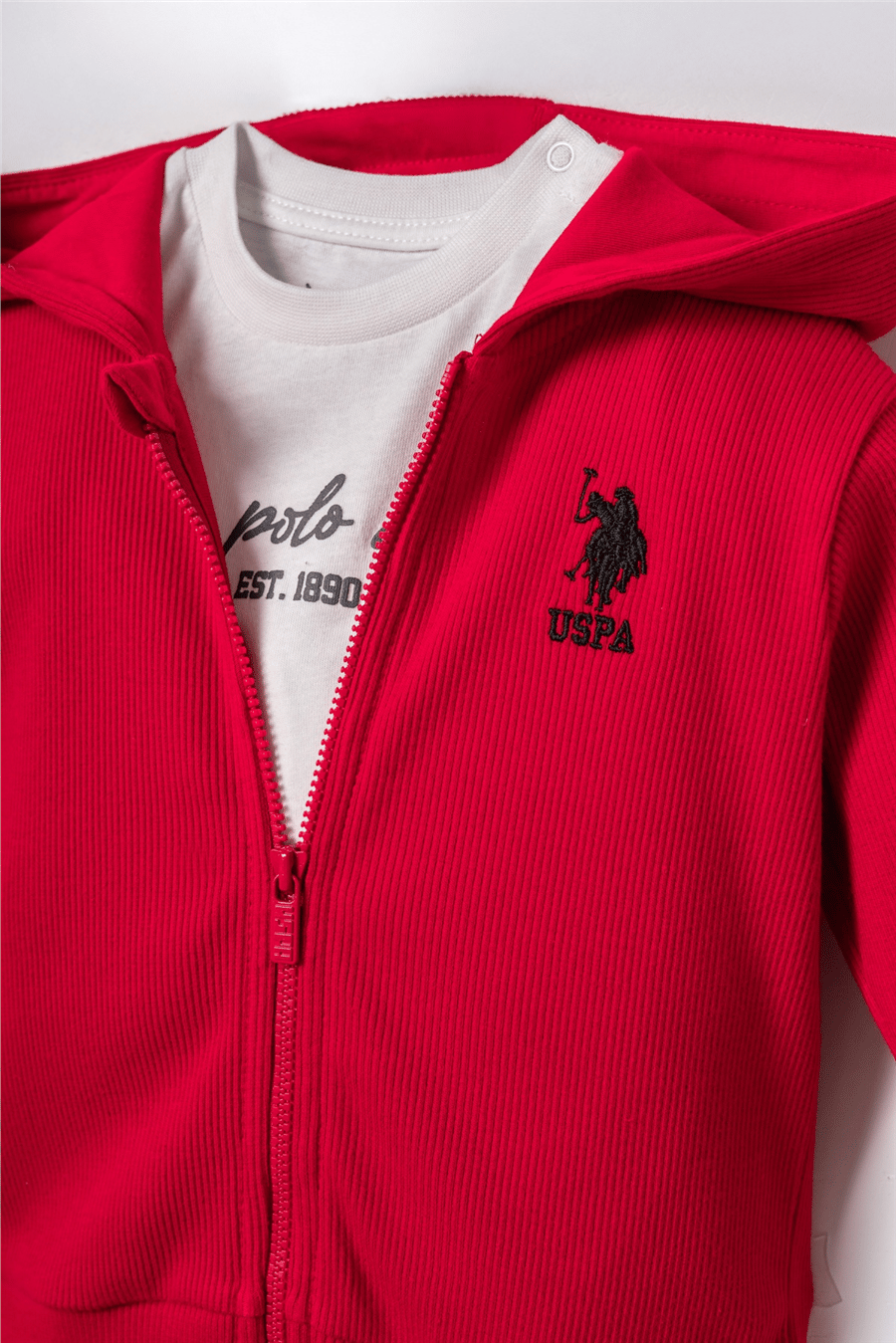 U.S. Polo Assn. Erkek Bebek Eşofman Takım 6-36 Ay Kırmızı