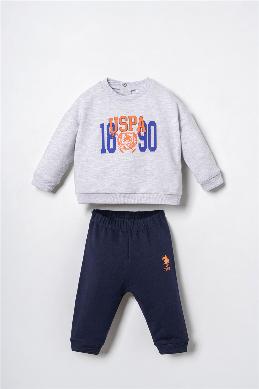 U.S. Polo Assn. Baskılı Erkek Bebek Eşofman Takım 6-36 Ay Gri