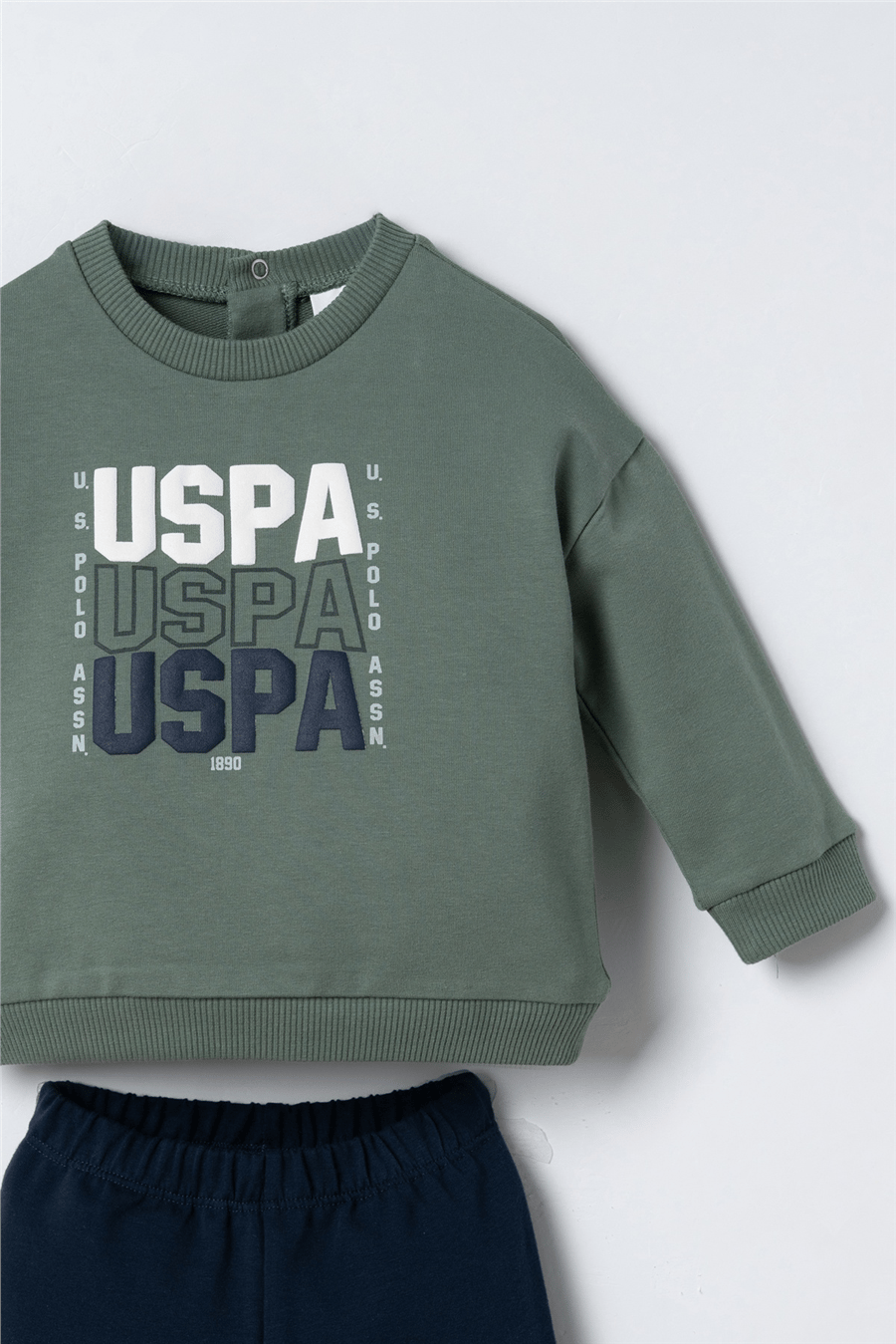 U.S. Polo Assn. Erkek Bebek Baskılı Yeşil Uzun Kol Eşofman Takım 6-36 Ay Yeşil