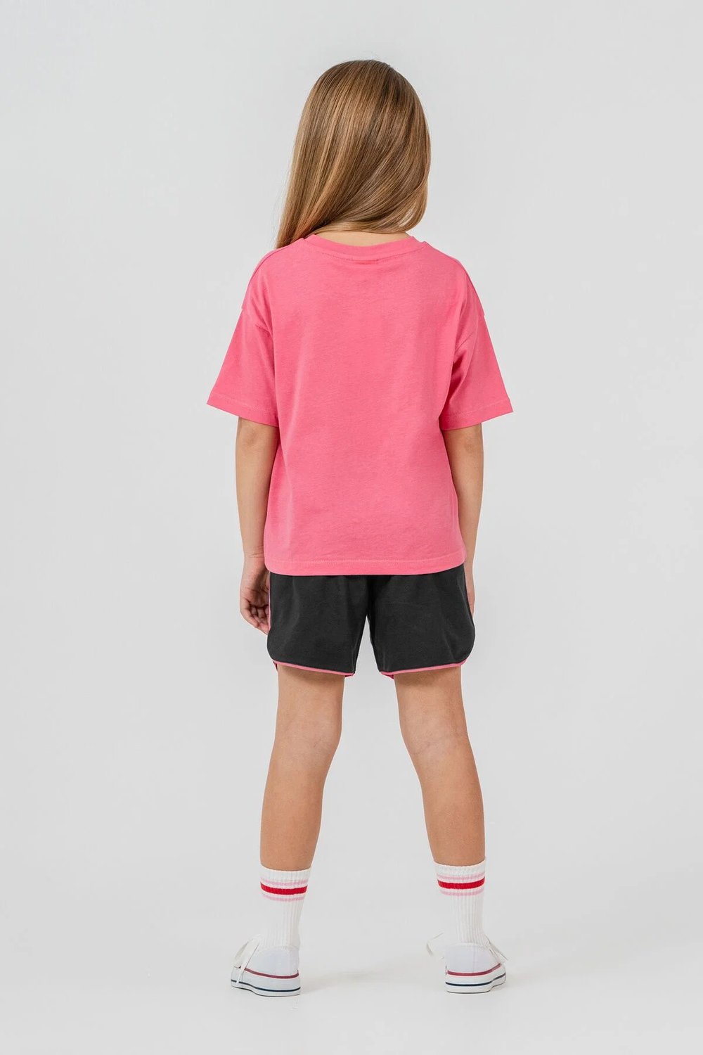 U.S. Polo Assn. Kız Çocuk Şort Takım 4-8 Yaş Pembe