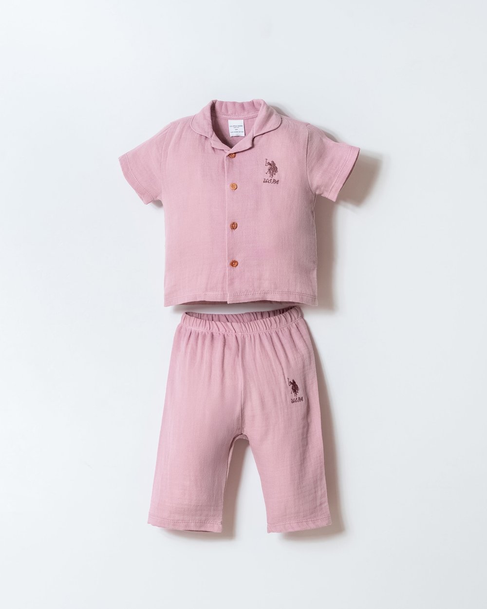 U.S. Polo Assn Kız Bebek Müslin Pantolonlu Takım 6-36 Ay G.Kurusu