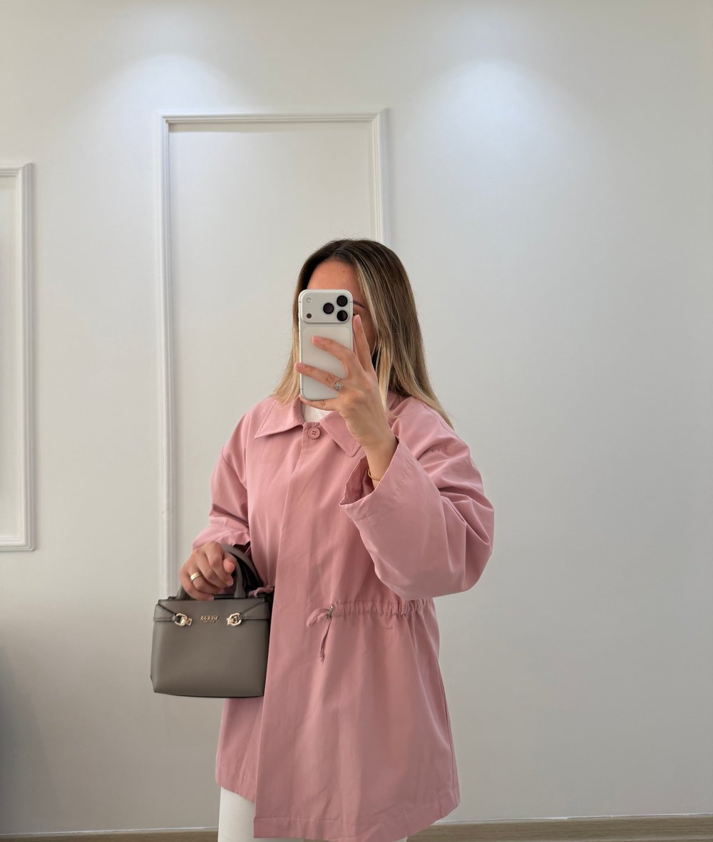 Büzgü Detaylı Ceket Pembe