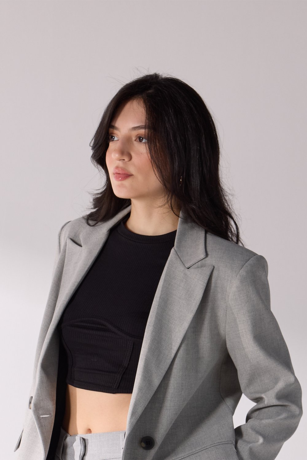 Korse Detaylı Bluz Siyah