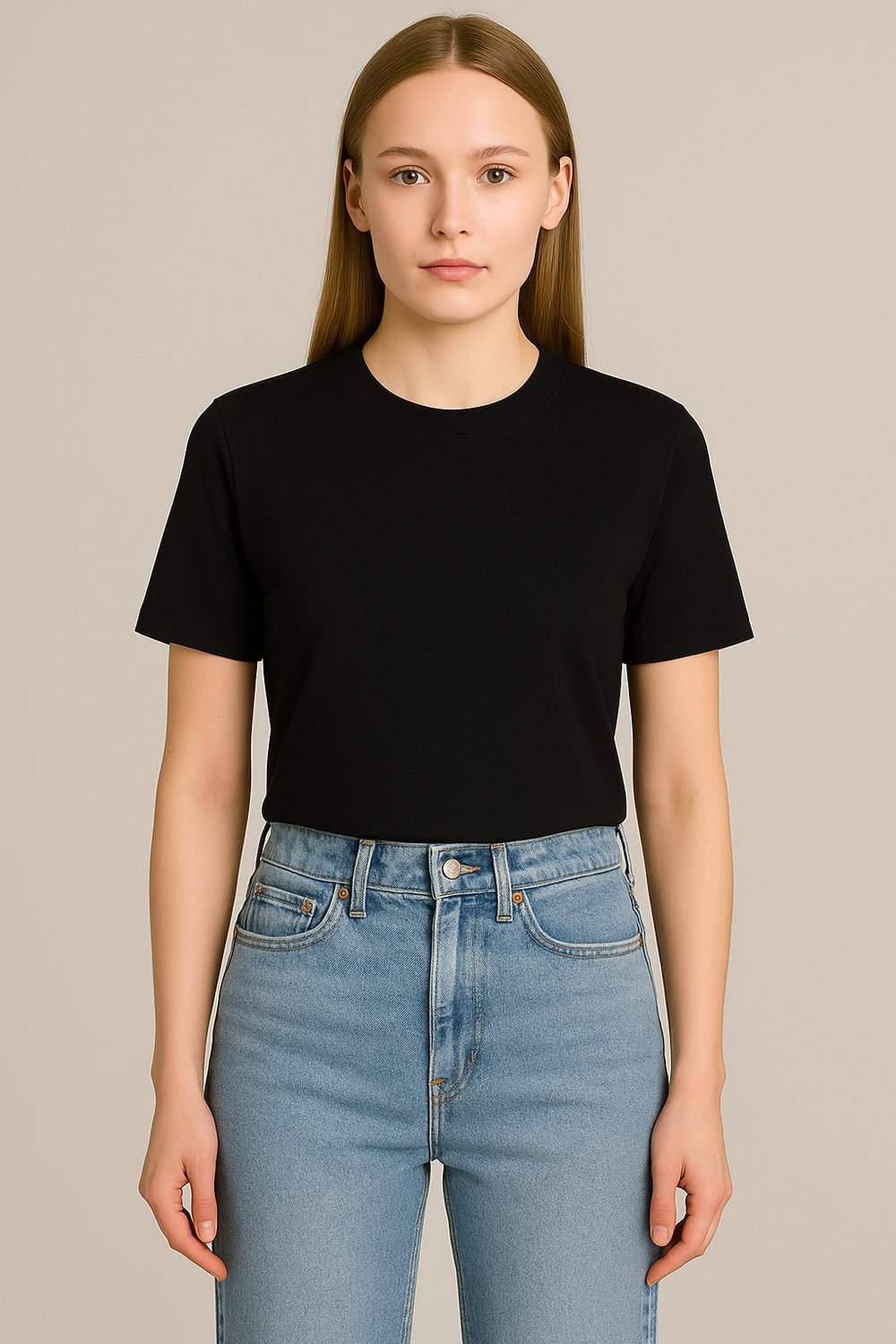 Pamuklu Basic T-shirt Siyah