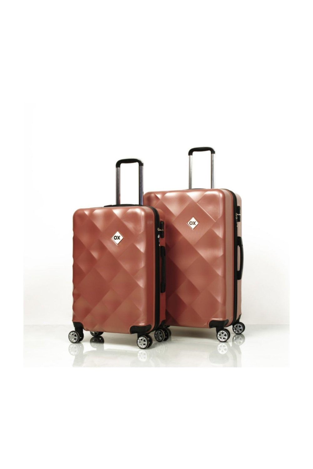 2'li  Rose Gold Valiz Seti ( Büyük + Orta )