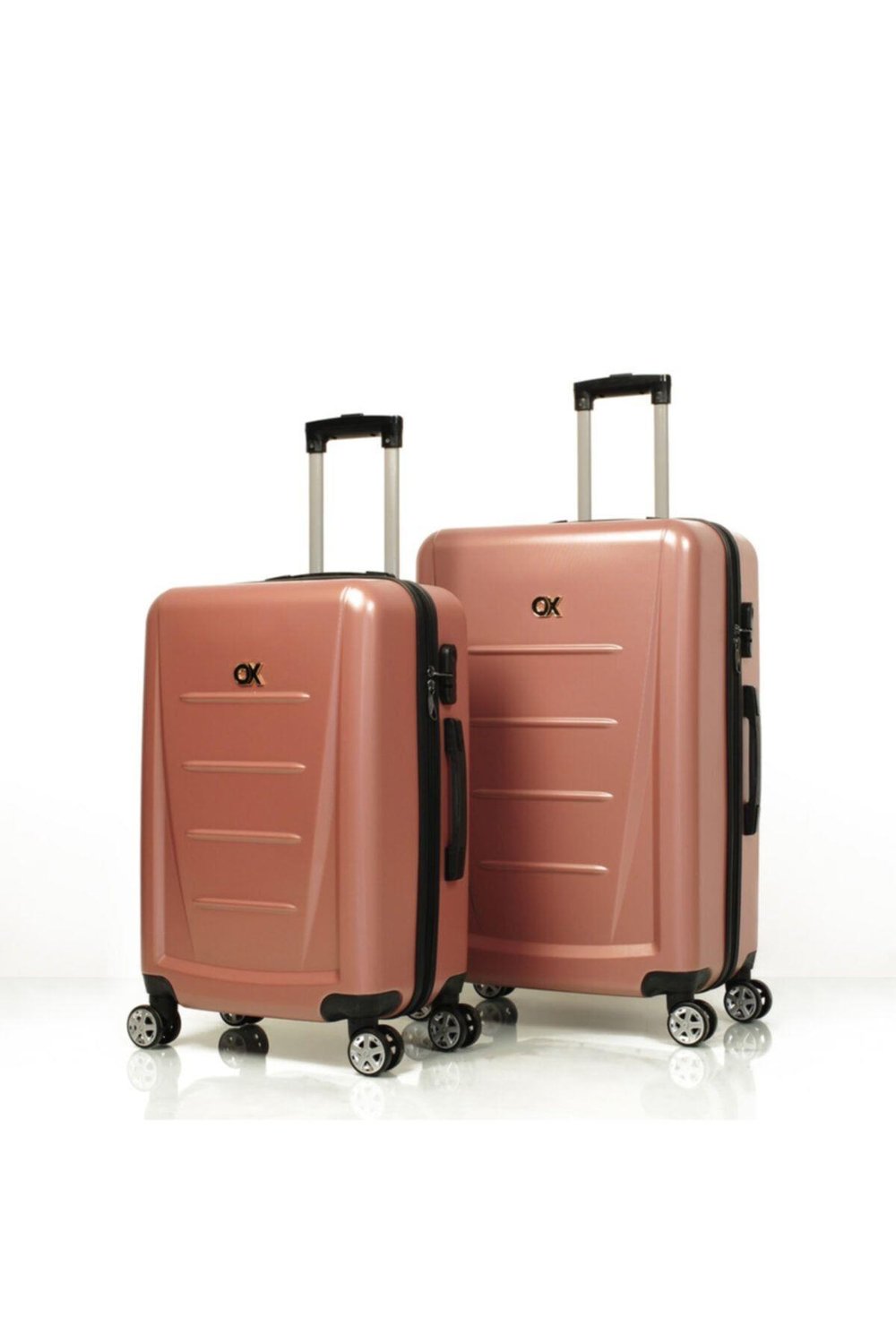 Dominica 2 Li Rose Gold Valiz Seti ( Büyük + Orta )