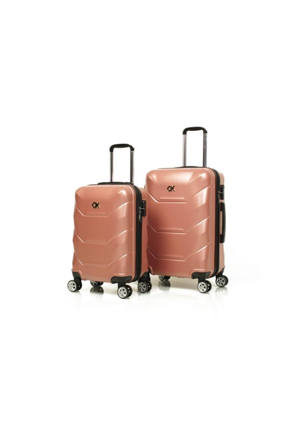 Exclusive 2?li Rose Gold Valiz Seti ( Orta Kabin )