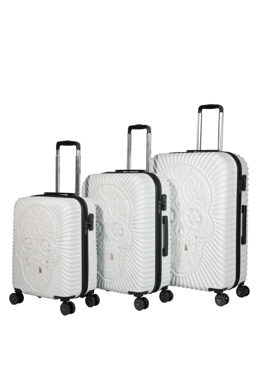 Kurukafa 3 Lü Beyaz Valiz Seti (büyük Orta Kabin )