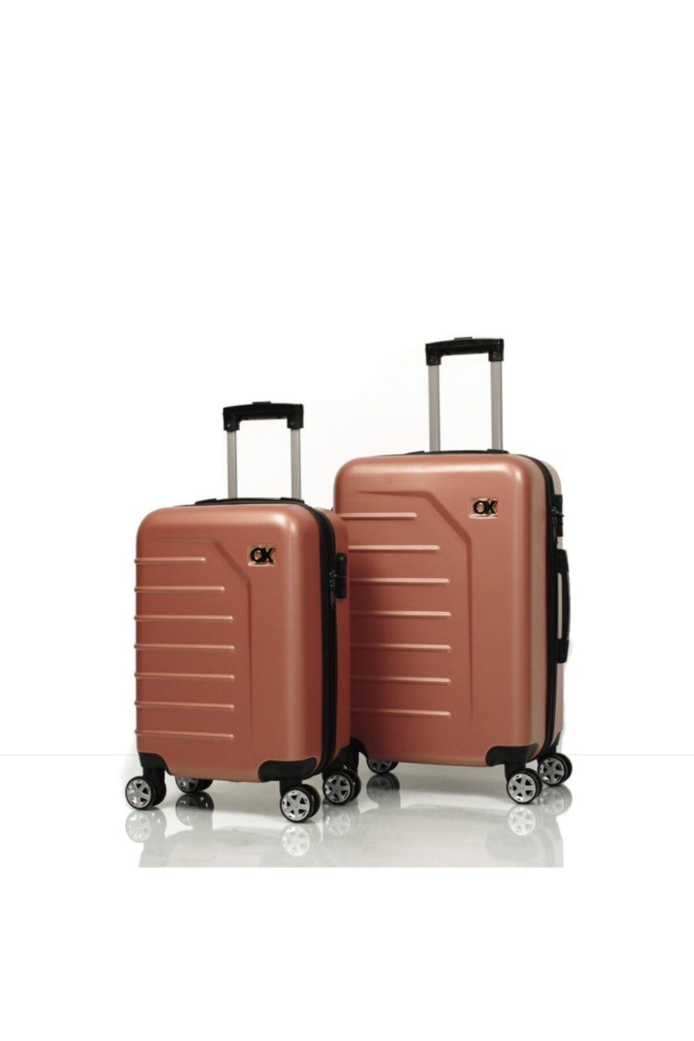 Muscha 2 Li Rose Gold Valiz Seti (Orta + Kabin )