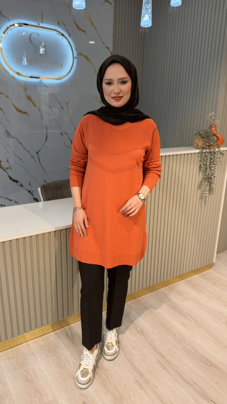 36243 MERSERİZE TUNİK - KİREMİT