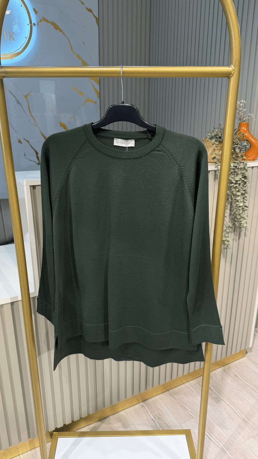 36318 MERSERİZE BLUZ - ZÜMRÜT