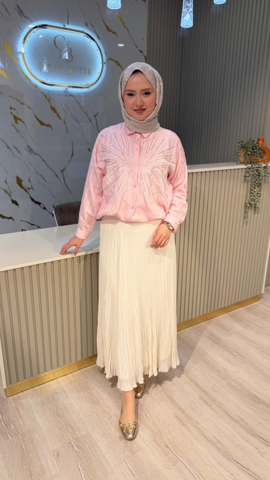 5202 MERİH GÖMLEK - PEMBE