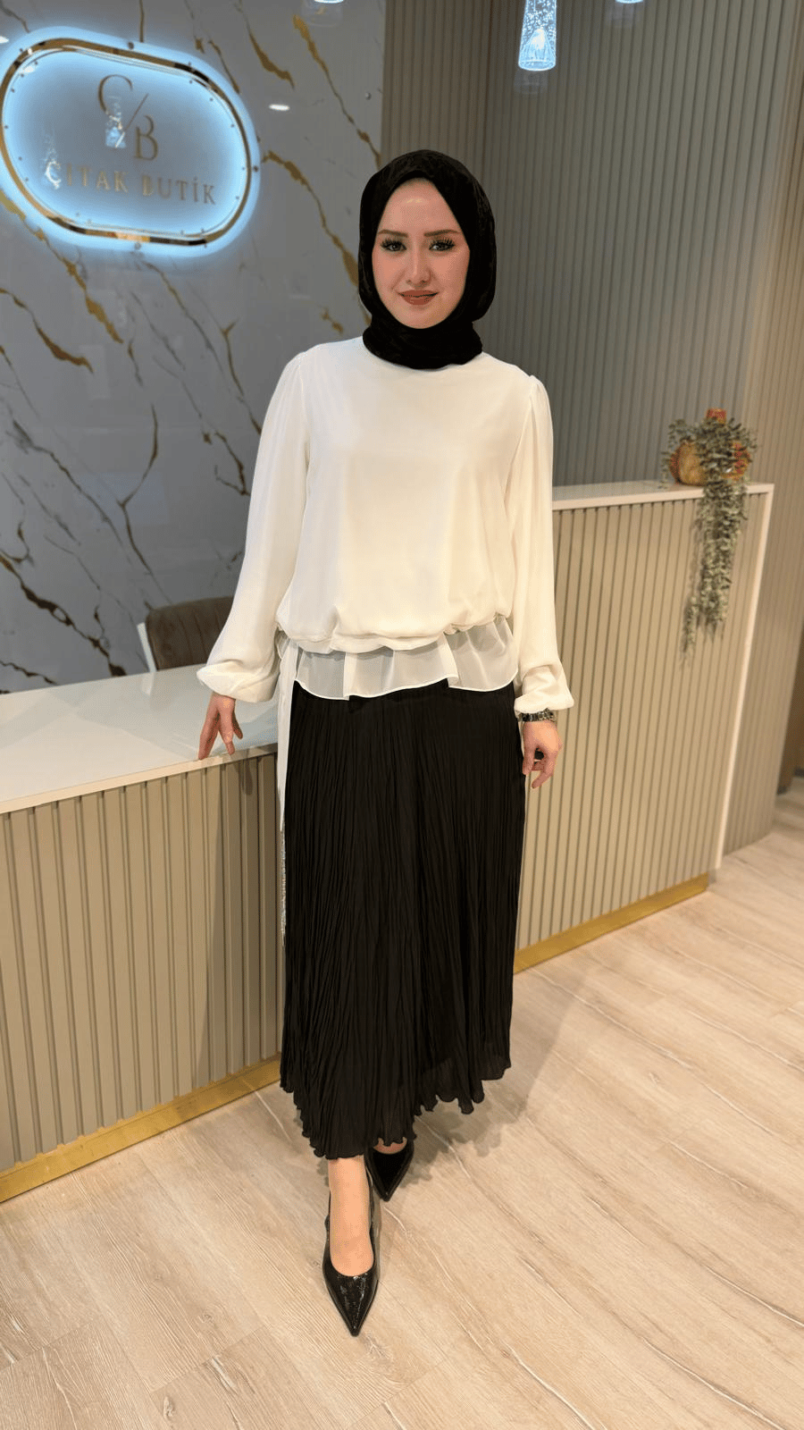 FUAT GÜRŞEN 5384 ŞİFON BLUZ-EKRU