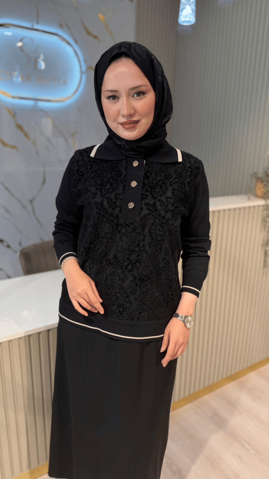 FUAT GÜRŞEN 6905 TRİKO TUNİK-SİYAH