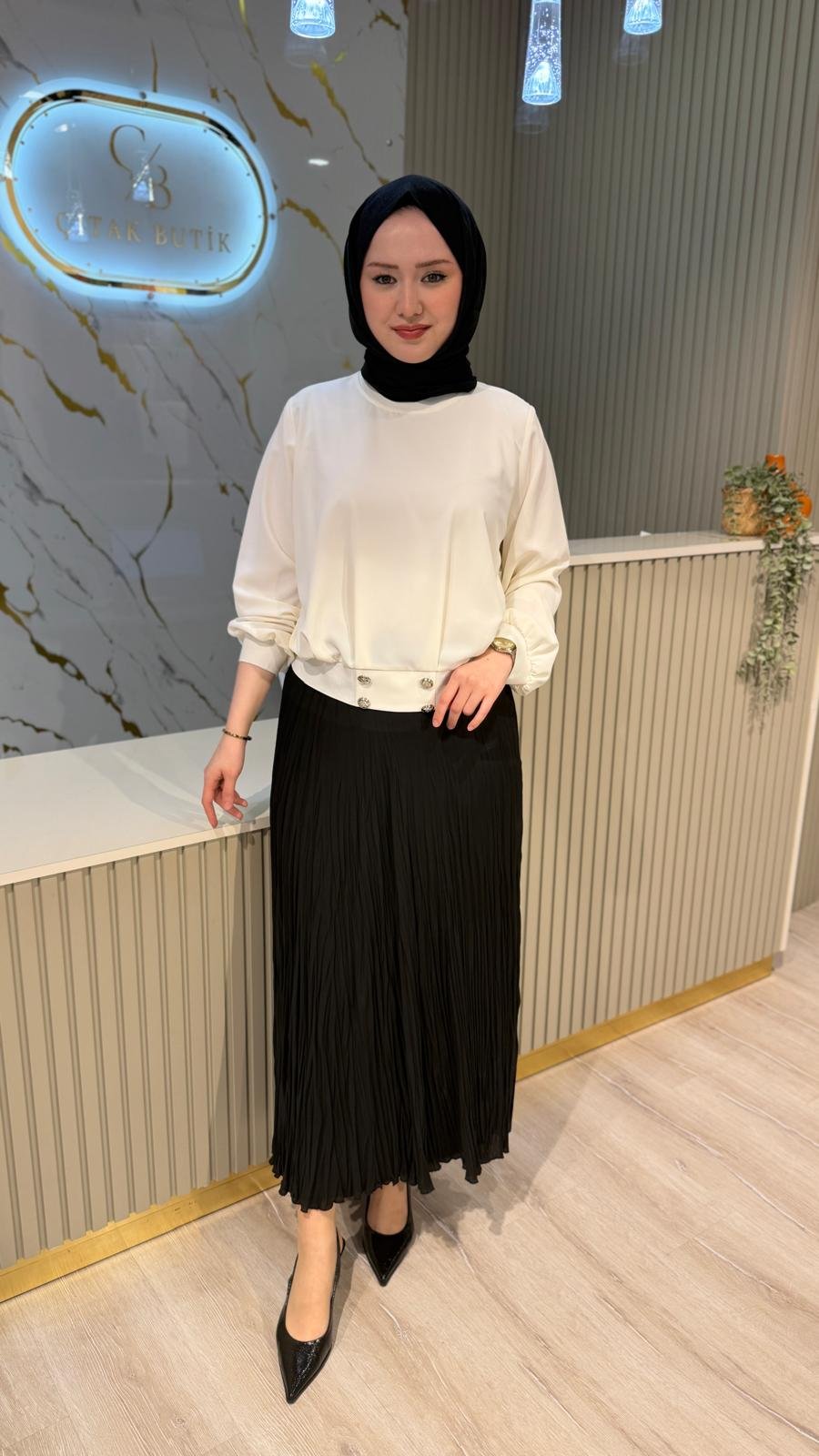 GHİSA 4424 BLUZ - EKRU