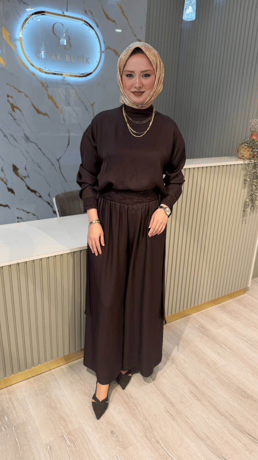 GHİSA 9427 TASARIM TAKIM- KAHVE