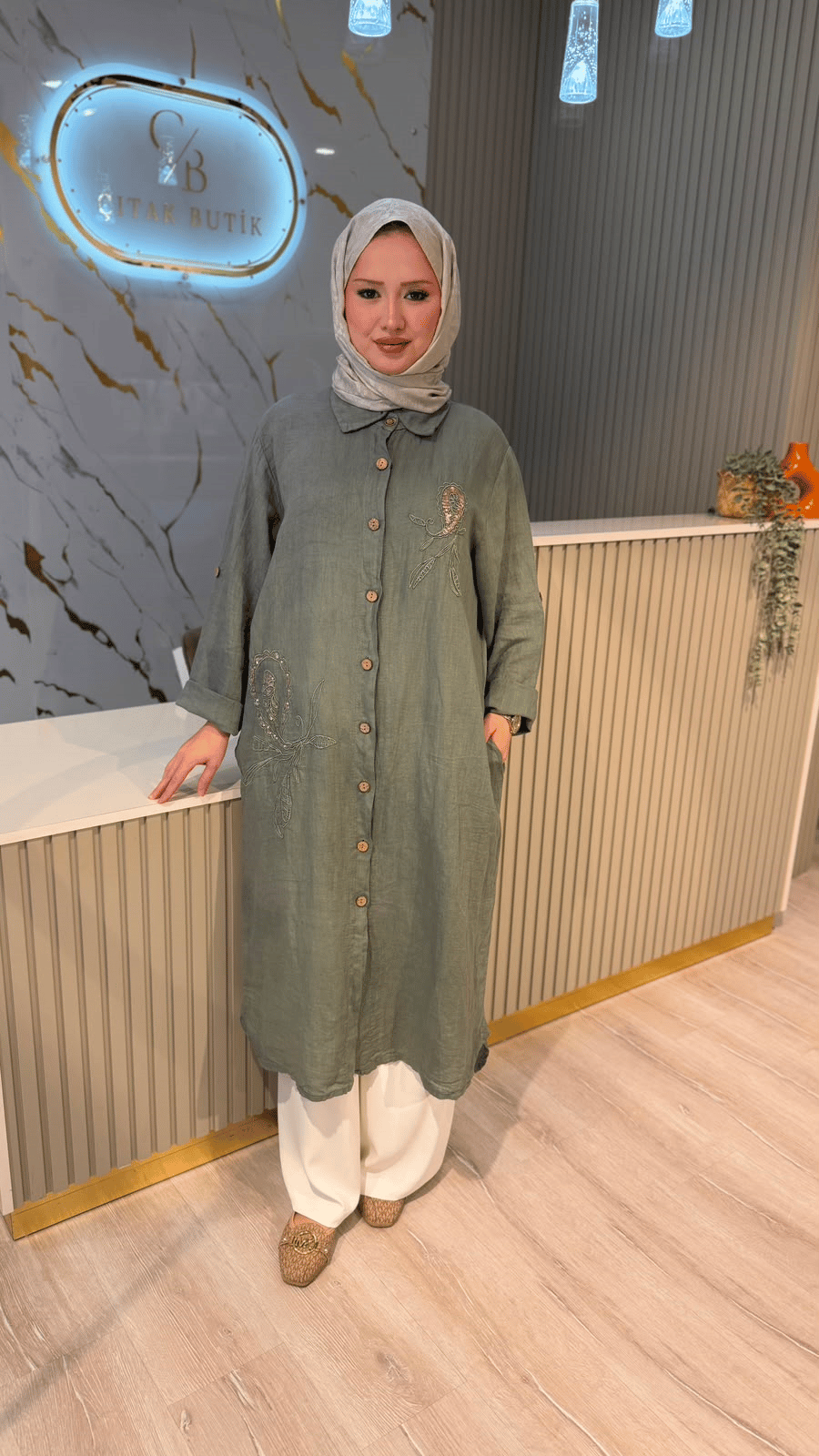 İTHAL 807 NAKIŞ PUL DETAYLI GÖMLEK KAP - HAKİ