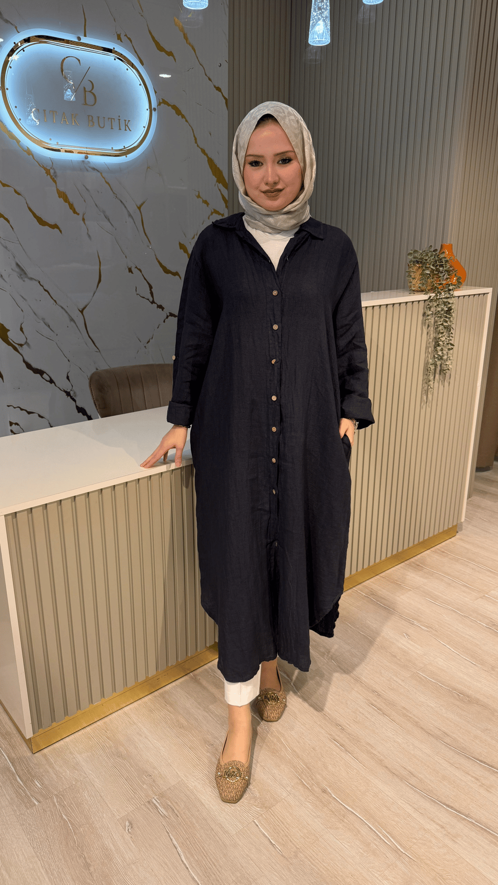 İTHAL 815 BASİC UZUN GÖMLEK- LACİVERT