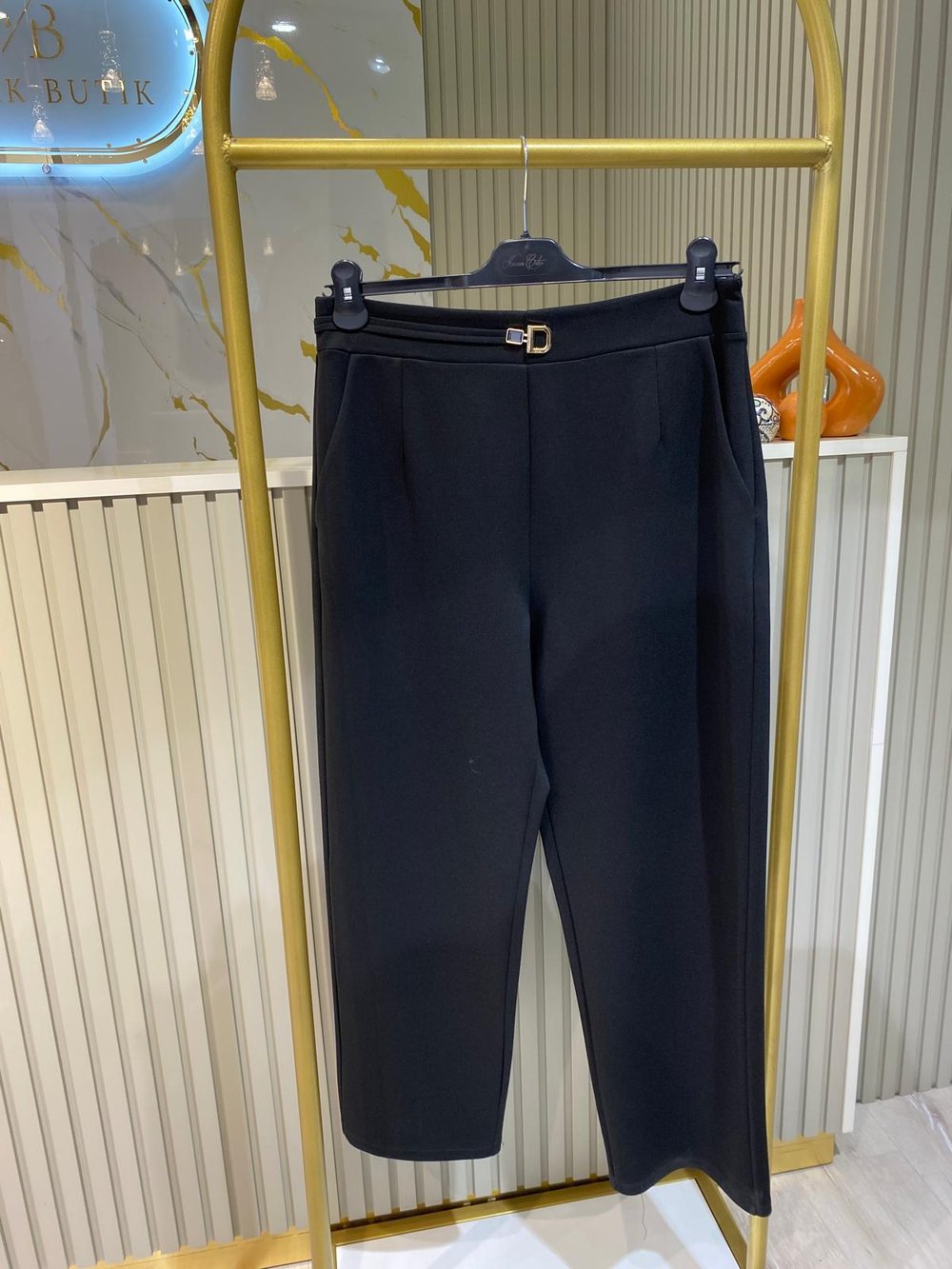 KAYRA 19010 ÇELİK ÖRME PANTOLON-SİYAH