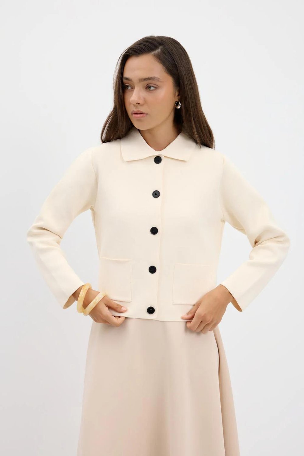 KB-003 MİDİ TRİKO HIRKA-KREM