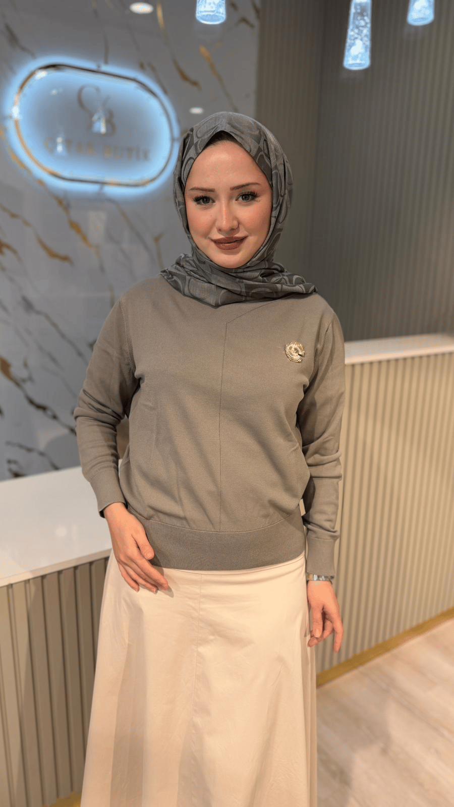 NUSS 200 MERSERİZE BLUZ - GRİ