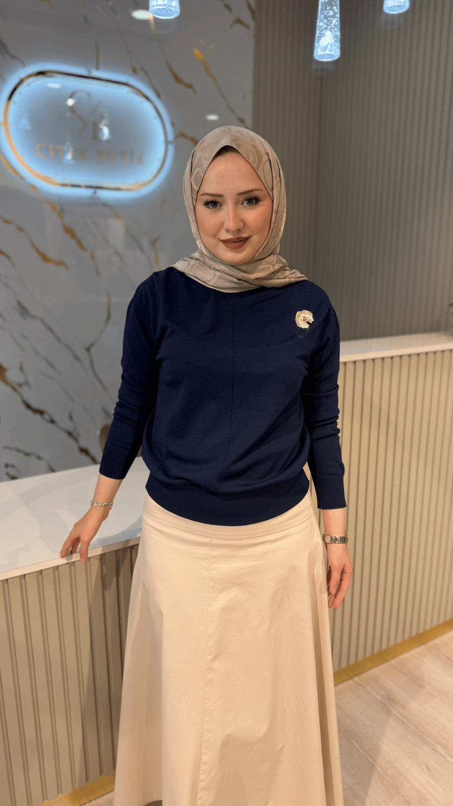 NUSS 200 MERSERİZE BLUZ - LACİVERT