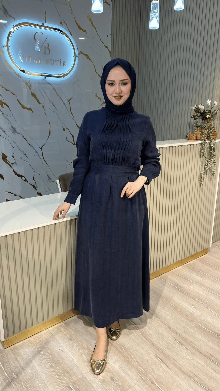 NUSS 2045 ELBİSE - LACİVERT