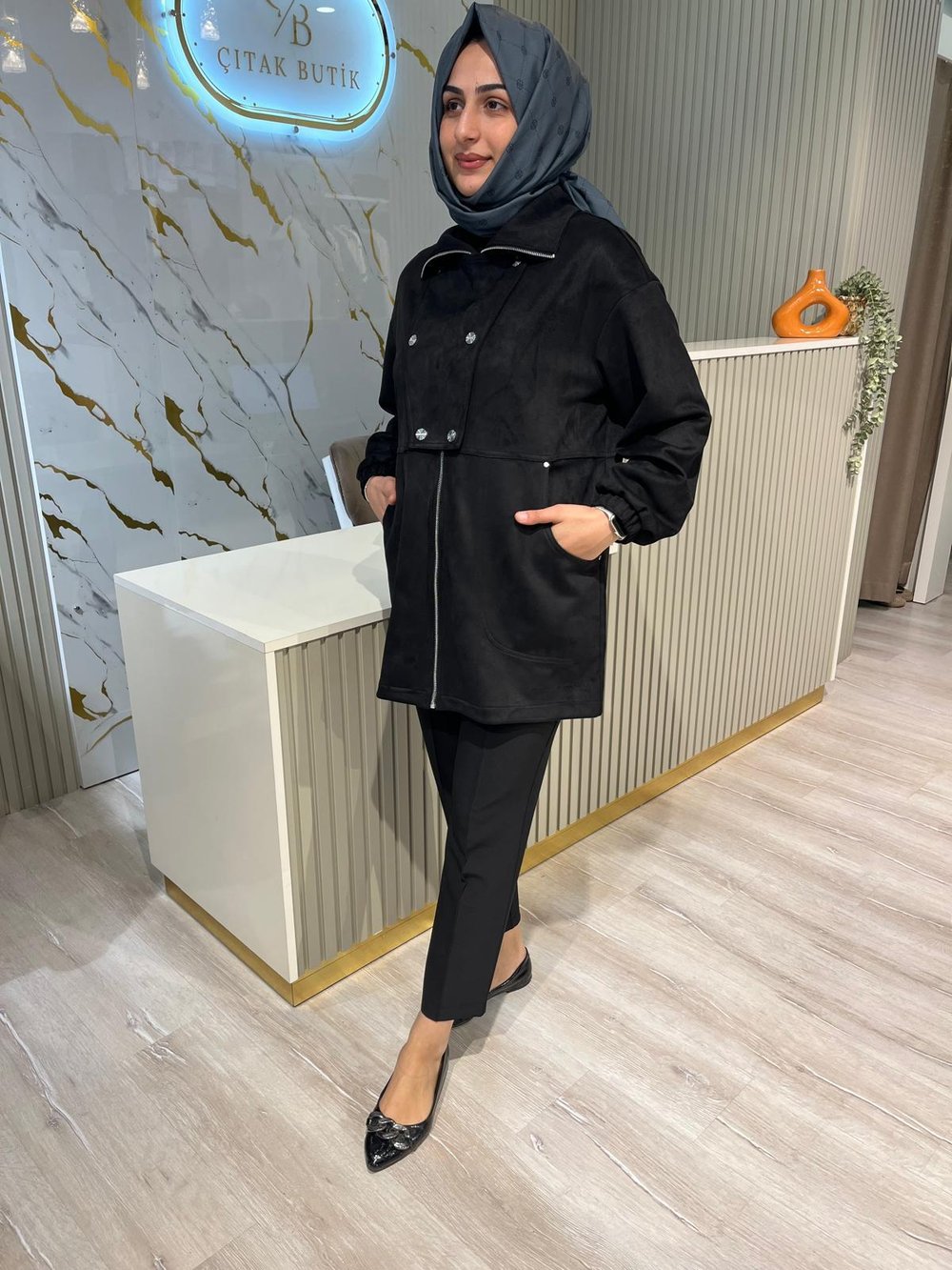 NUSS 6031 SÜET KAP-SİYAH