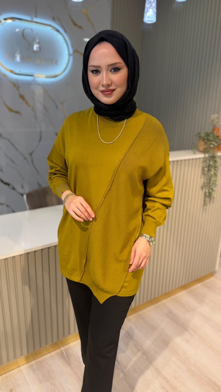 TIĞ TRİKO 21872 ÖRGÜ DETAYLI RAYON TUNIK-ASİT