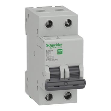 EZ9F34206SchneiderEasy9 2P 6A, 4,5kA C Eğrisi Otomatik Sigorta