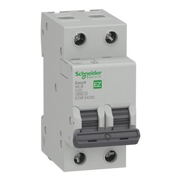 EZ9F34220SchneiderEZ9F34220 ürün görseli Schneider Electric  Otomatik Sigorta, Easy9, 4,5kA, C-Eğrisi, 2-Kutup, 20A